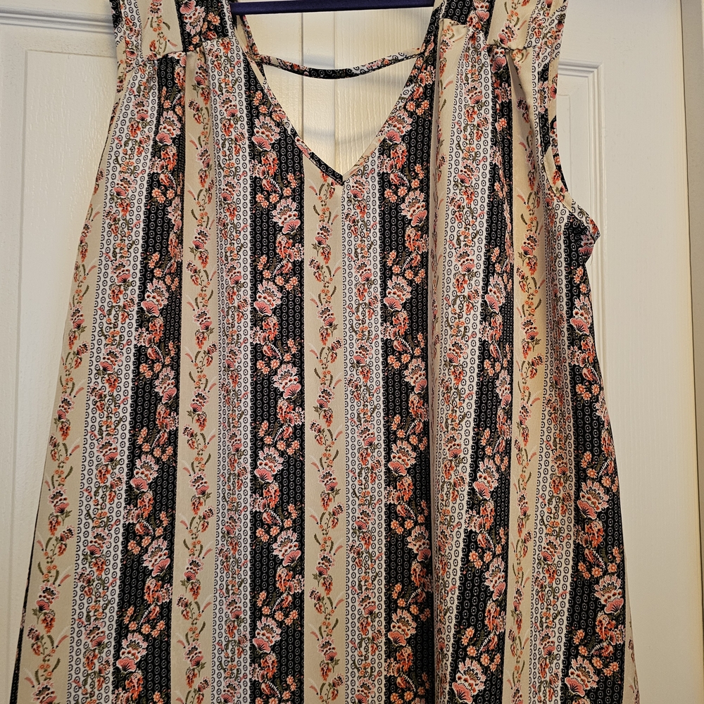 American City Wear Pink and Black Floral Dress